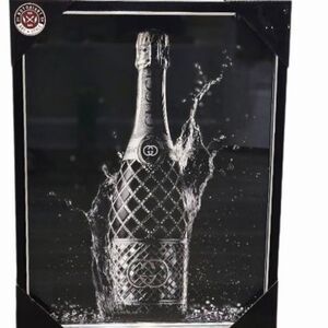 Notoriart Art + Style Gucci Champagne Splashing Bottle Framed Wall Decor
